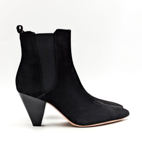 Veronica Beard Women Baxter Black Suede Chelsea Heeled Ankle Boots size 9 - Picture 10 of 10